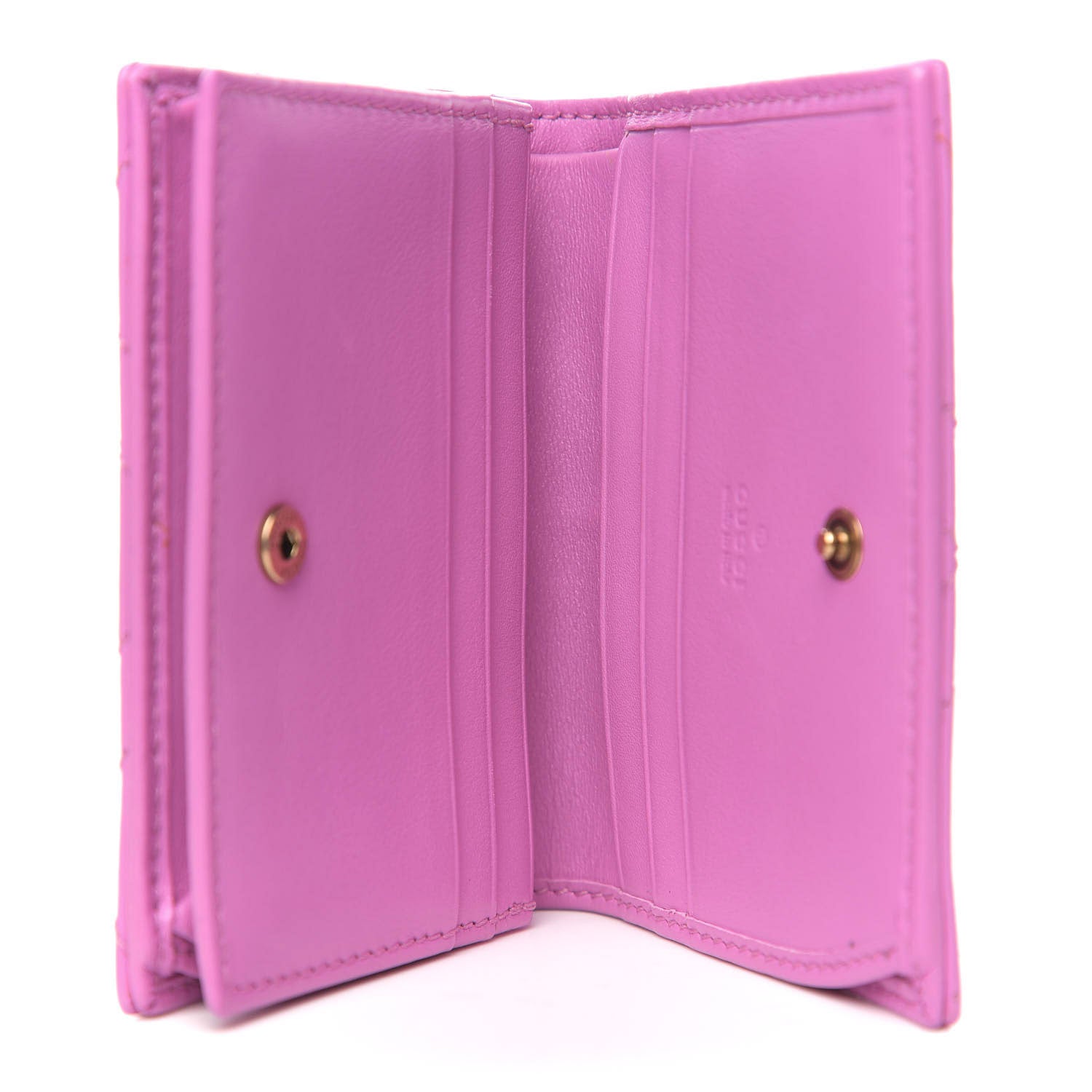 Gucci Calfskin Matelasse GG Marmont Card Case Candy Mousse 4 of 7