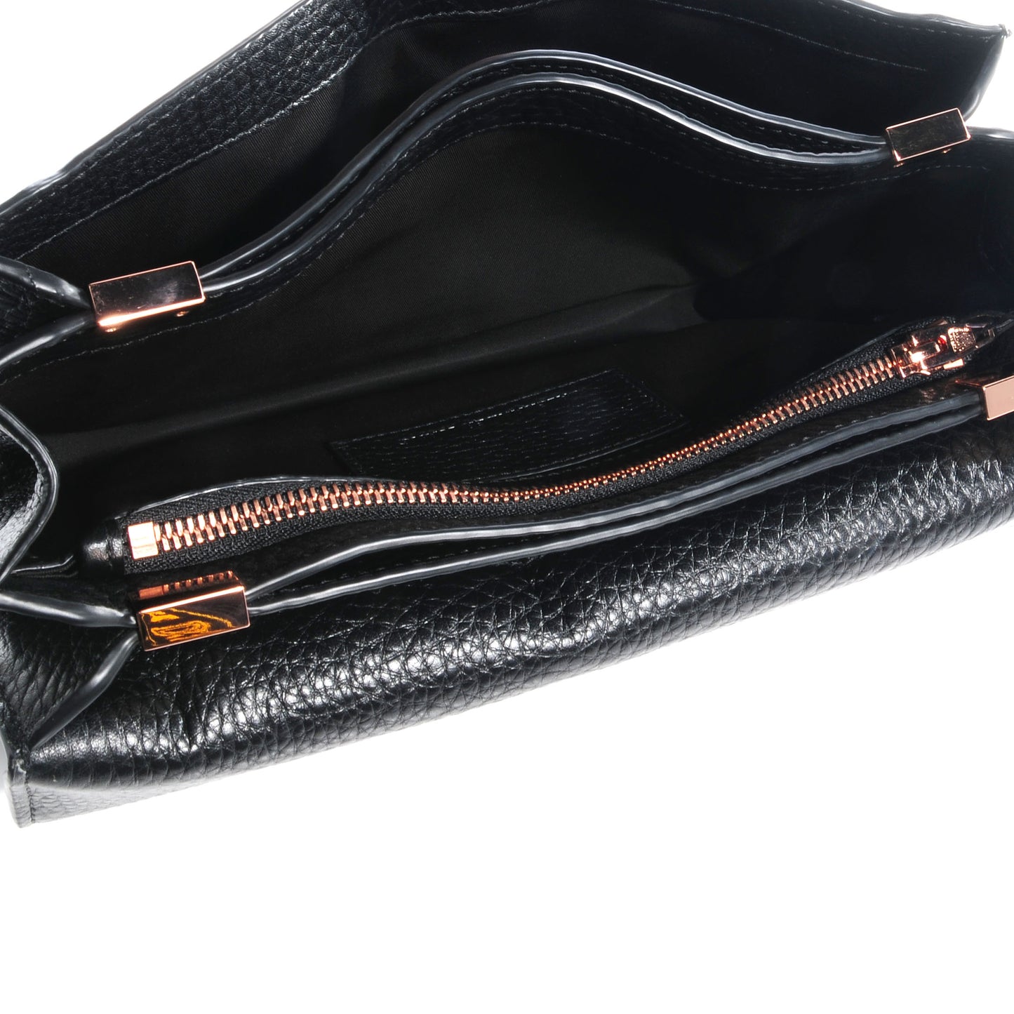 Soft Pebbled Prisma Skeletal Clutch Black