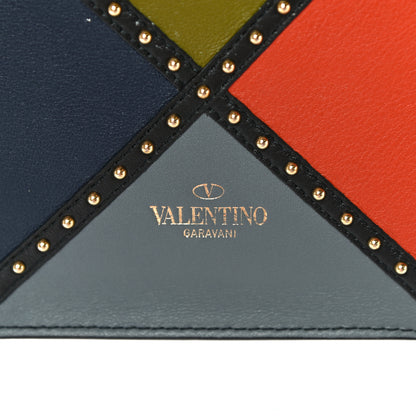 Valentino Garavani Calfskin Studded Colorblock Patchwork Shoulder Bag Multicolor 6 of 16