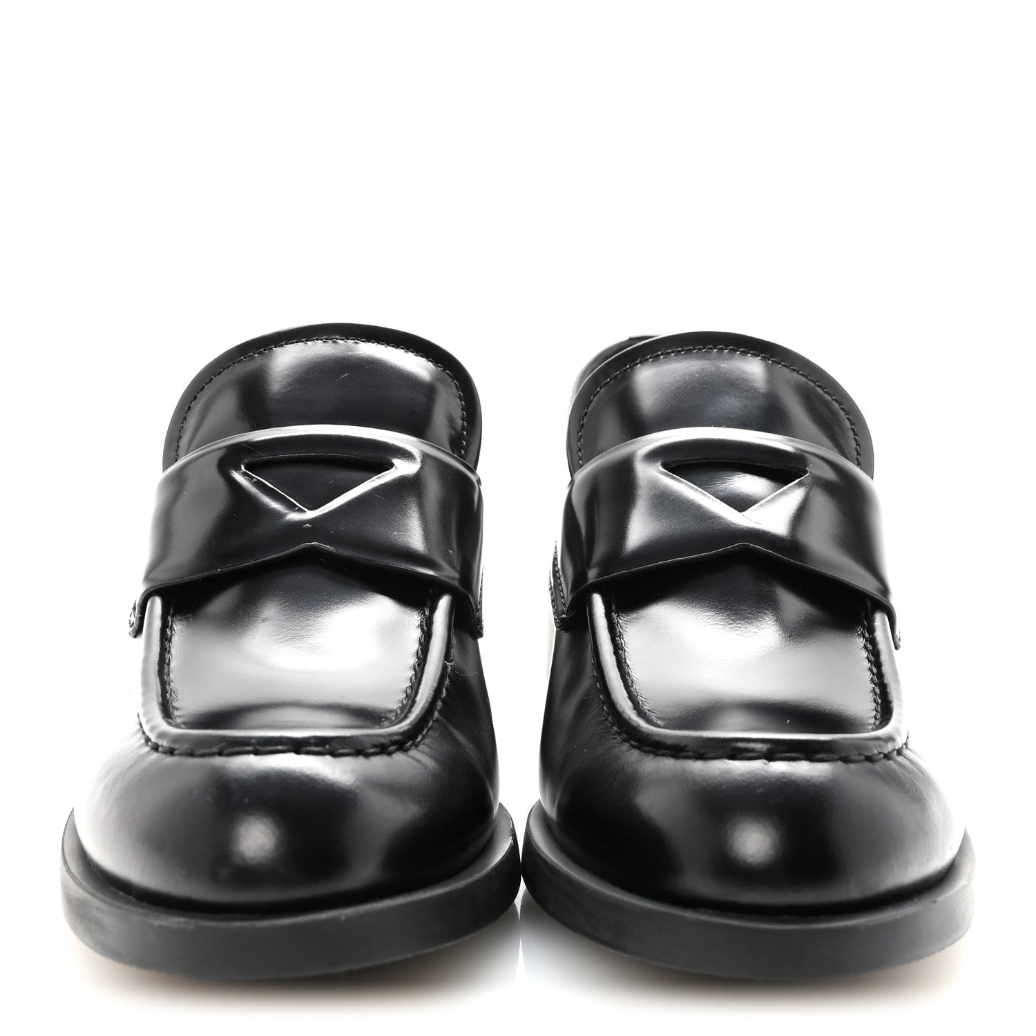Prada Spazzolato Loafers 38 Black 3 of 10