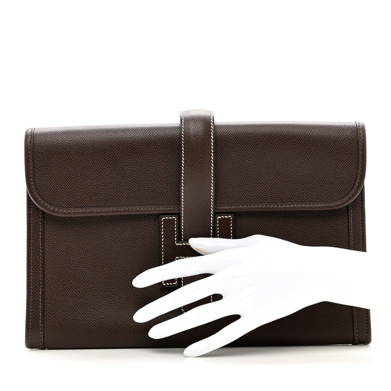Hermes Epsom Jige PM Clutch Cafe 2 of 6