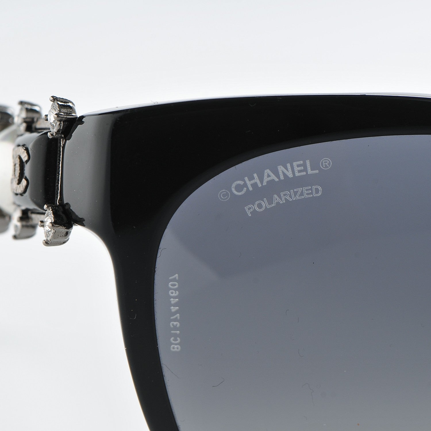 Chanel Crystal Pearl Cat Eye Sunglasses 5336-H-B Black 7 of 8