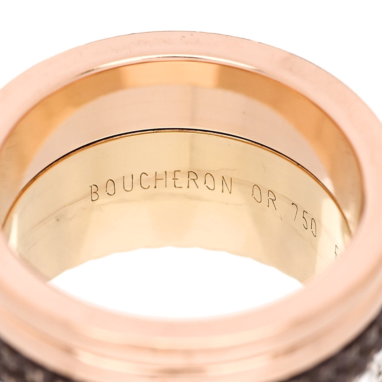 18K Pink Yellow White Gold Diamond PVD Large Quatre Classique Ring 46 3.75