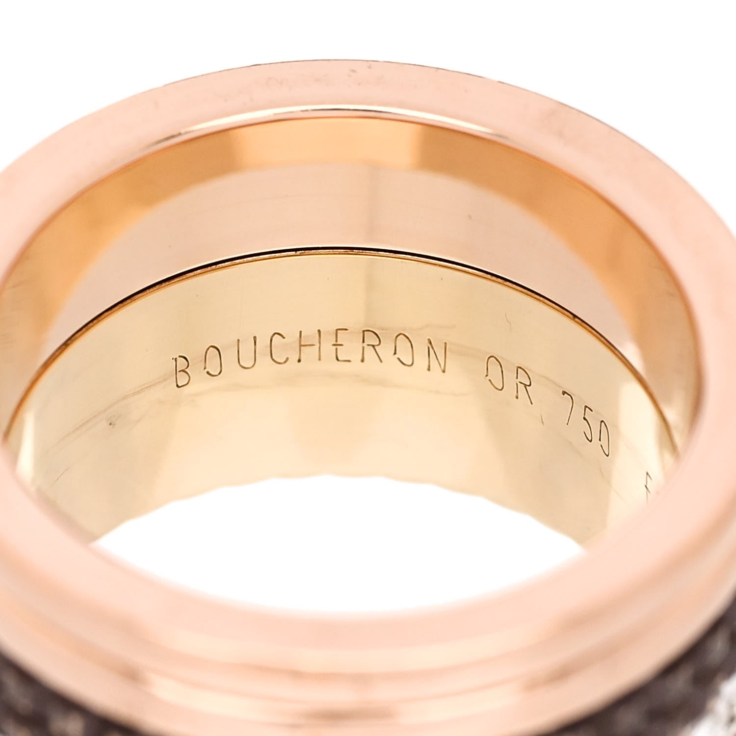 Boucheron 18K Pink Yellow White Gold Diamond PVD Large Quatre Classique Ring 46 3.75 4 of 6