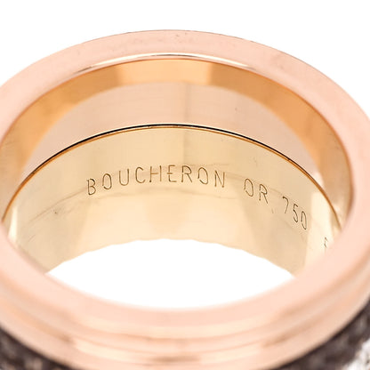 Boucheron 18K Pink Yellow White Gold Diamond PVD Large Quatre Classique Ring 46 3.75 4 of 6