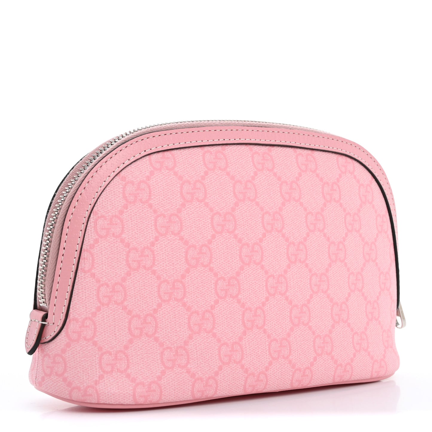 GG Supreme Monogram Textured Calfskin Large Ophidia Cosmetic Case  Pink