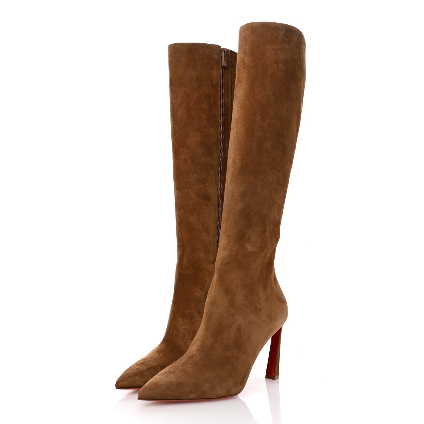 Suede Calfskin Condora Botta 85 Knee Boots 38 Brown