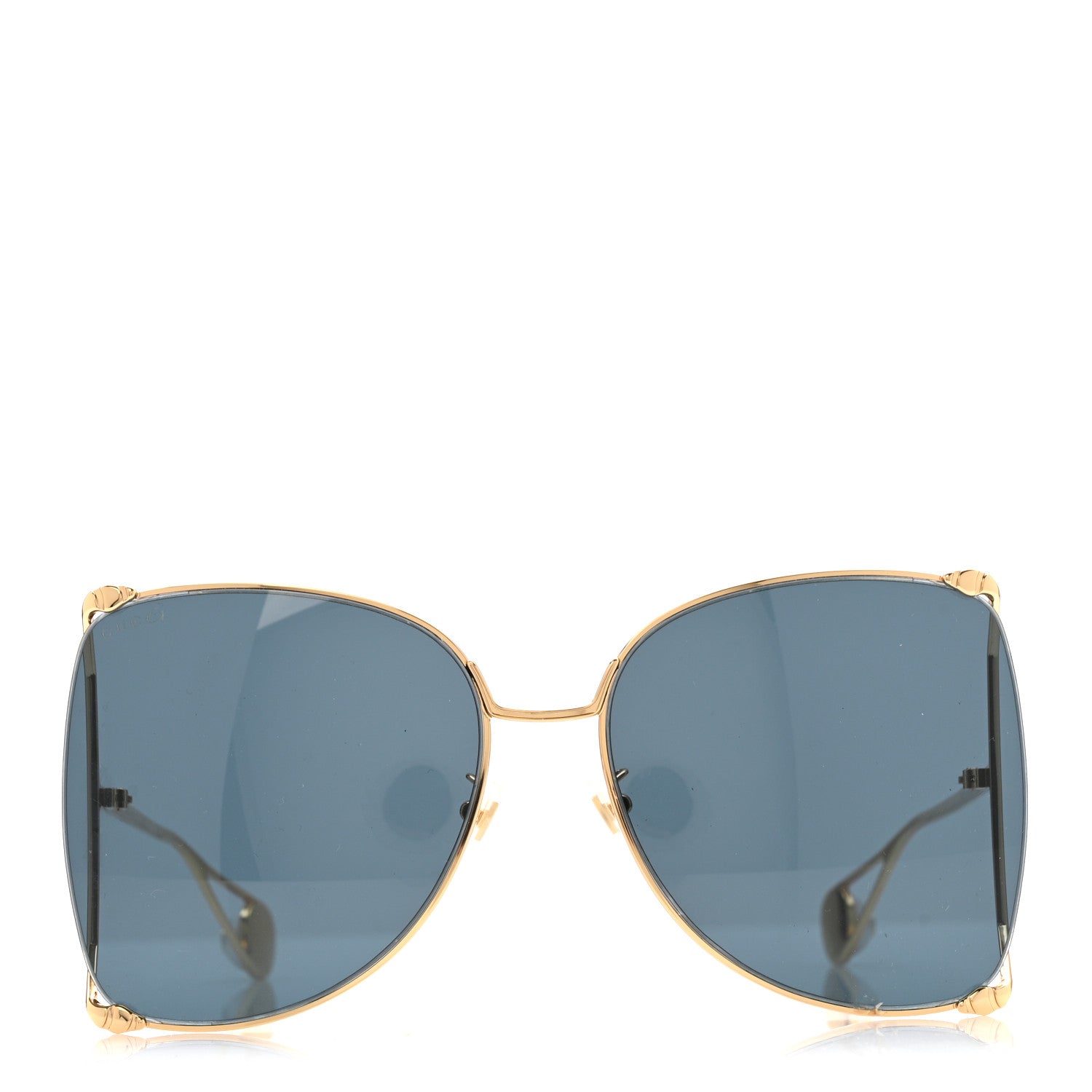 Gucci Oversized Round Sunglasses GG0252S Gold Brown 2 of 8