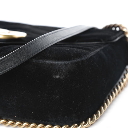 Gucci Velvet Matelasse Medium GG Marmont Shoulder Bag Black 8 of 9