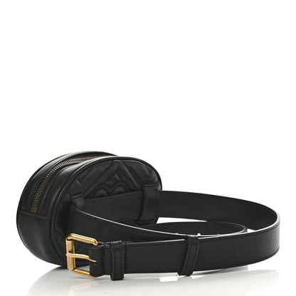 Gucci Calfskin Matelasse GG Marmont Belt Bag 75 30 Black 3 of 11