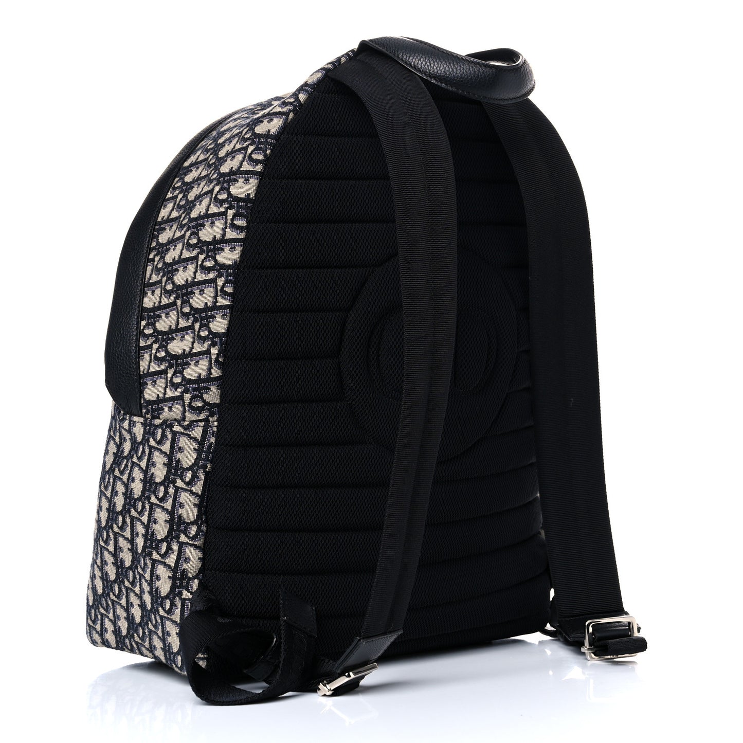 Oblique Calfskin Rider Backpack Beige Black