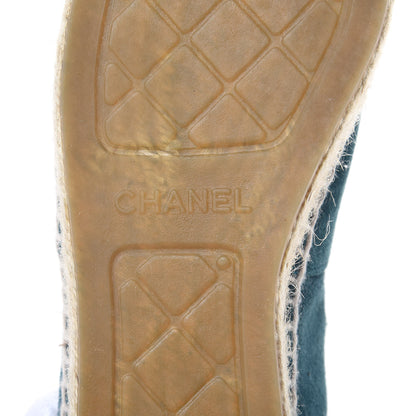 Chanel Suede Pearl CC Espadrilles 39 Teal 7 of 11