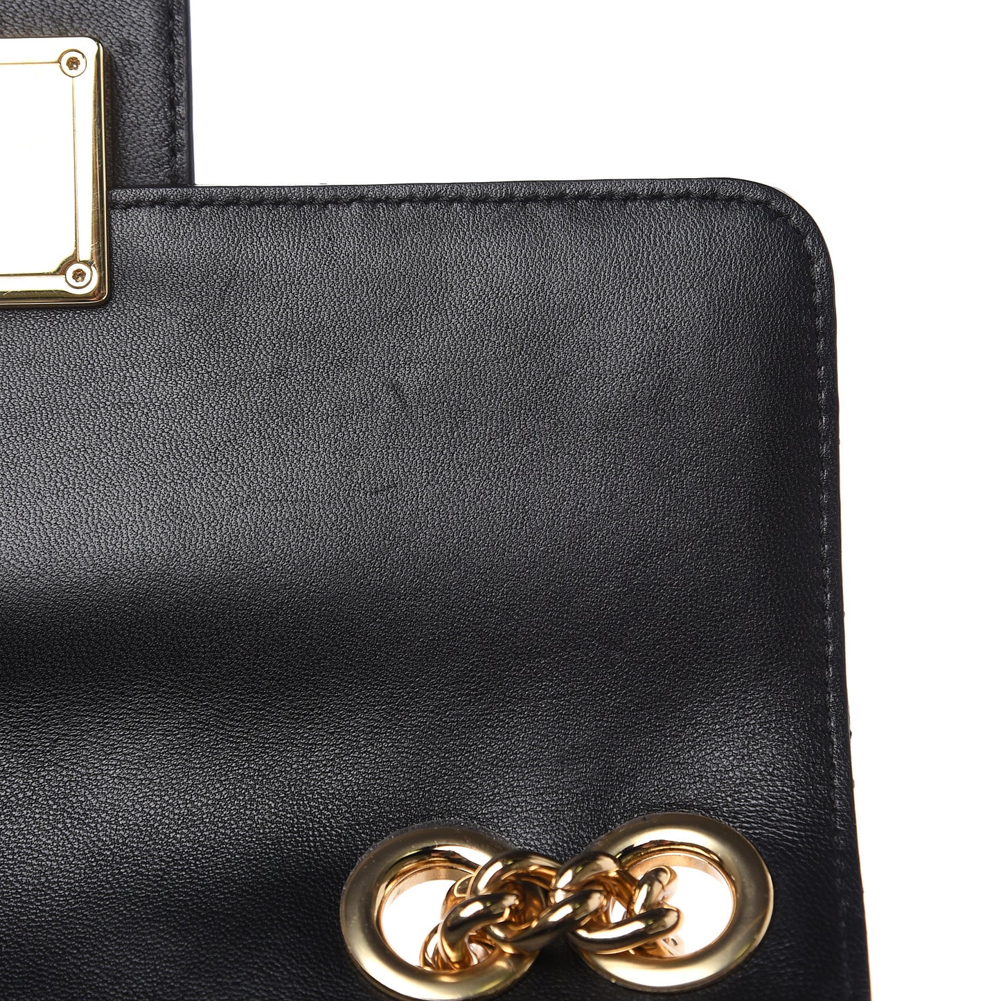 Lambskin Quilted Crystal Embellished Millennial Rectangular Shoulder Bag Black