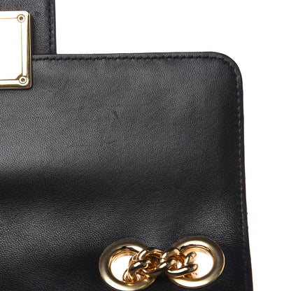 Dolce & Gabbana Lambskin Quilted Crystal Embellished Millennial Rectangular Shoulder Bag Black 12 of 13