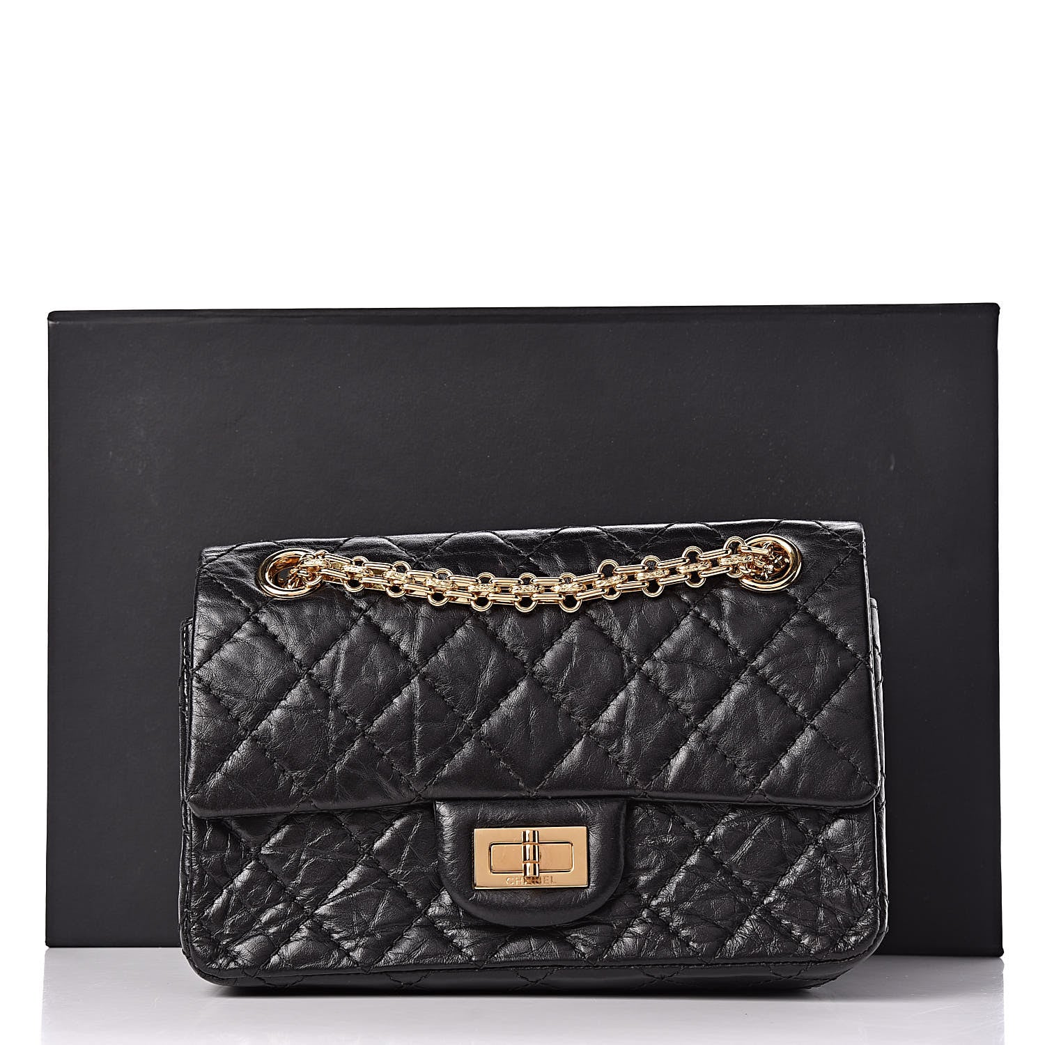 Chanel Aged Calfskin Quilted 2.55 Reissue Mini Flap Black 14 of 14
