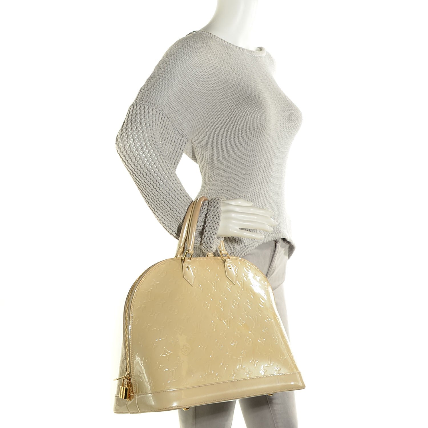 Louis Vuitton Vernis Alma GM Blanc Corail 11 of 16