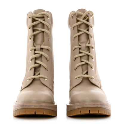 Hermes Calfskin Bridge Ankle Boots 37 Beige Grege 2 of 9