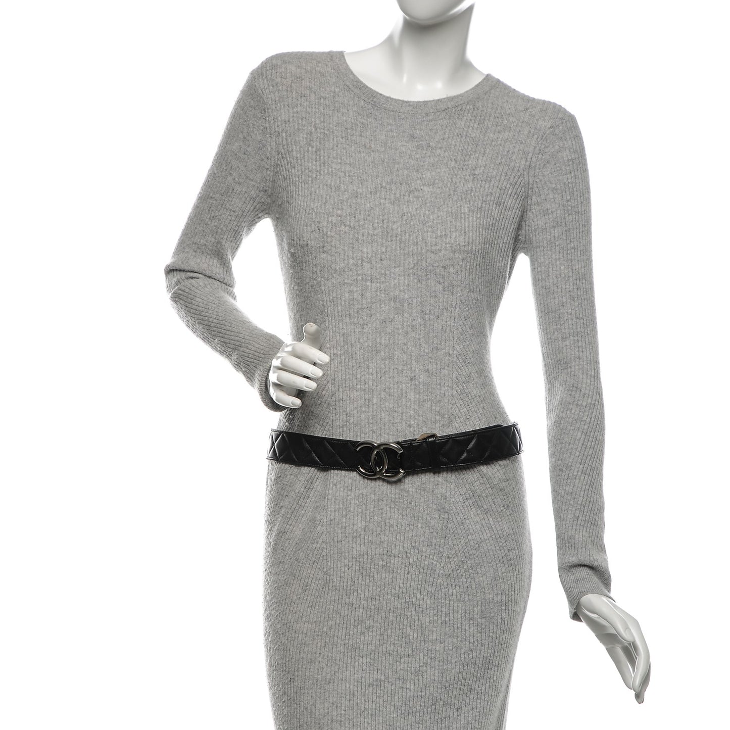 Lambskin Quilted CC Belt 85 34 Black