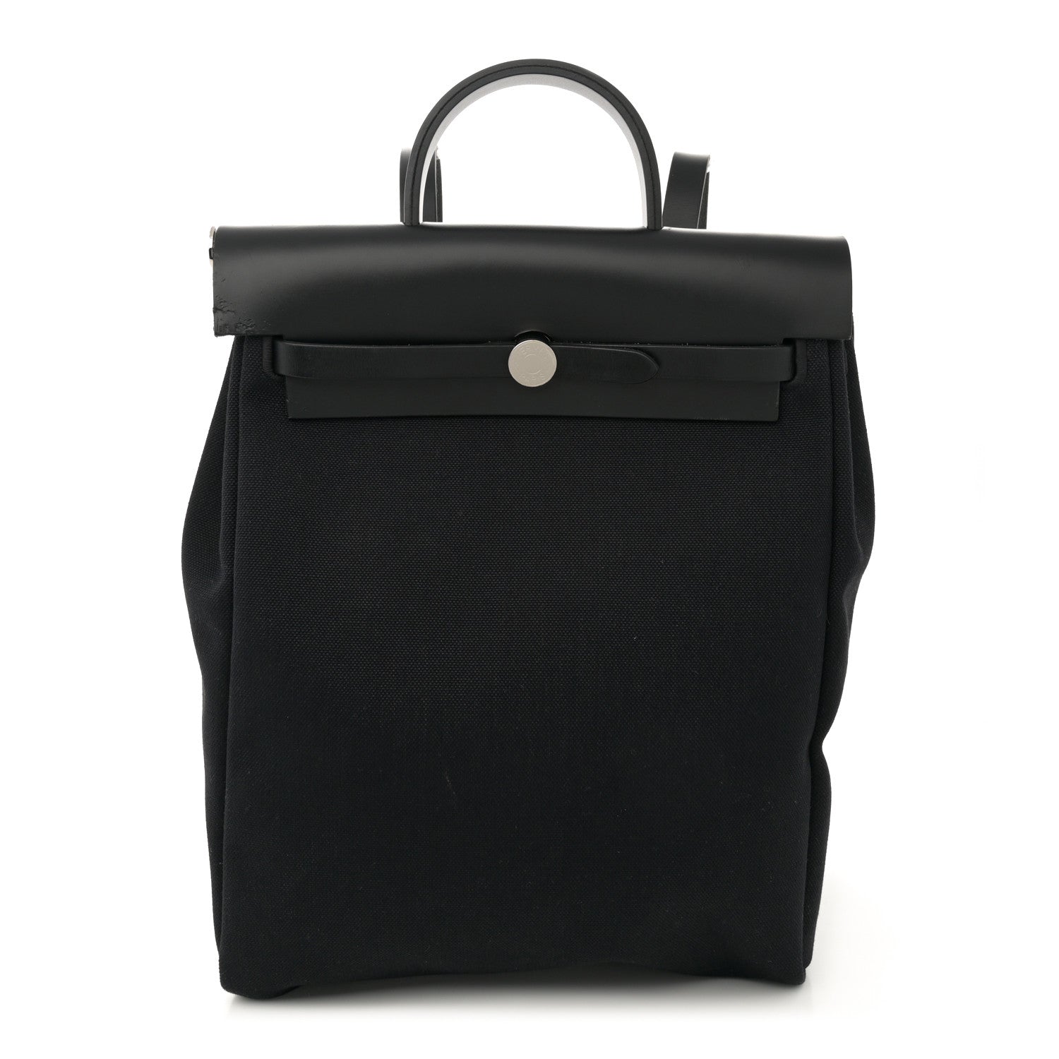 Hermes Military Toile Vache Hunter Herbag a Dos Zip Retourne Backpack Black 1 of 13