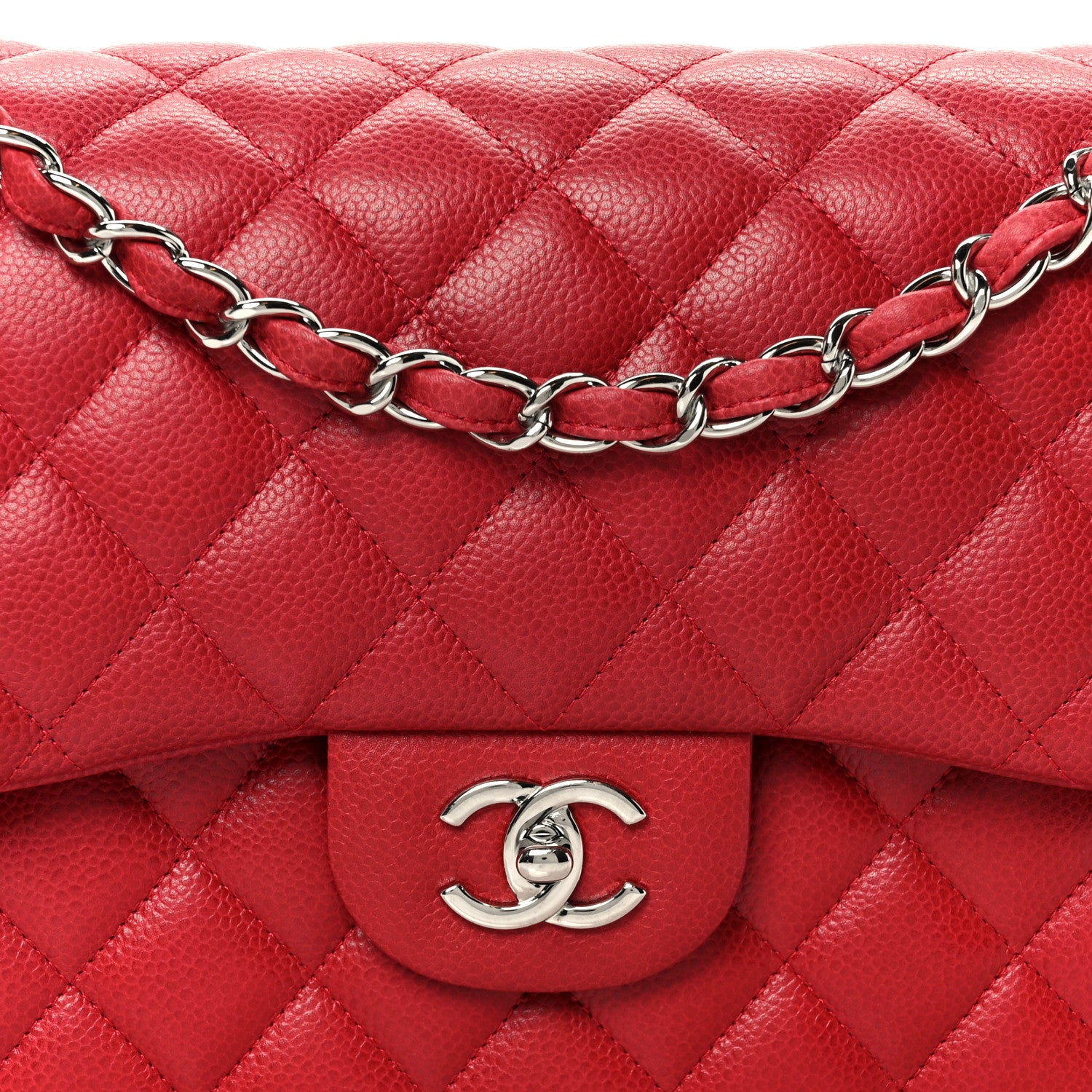 Chanel Caviar Quilted Jumbo Double Flap Dark Red 8 of 11