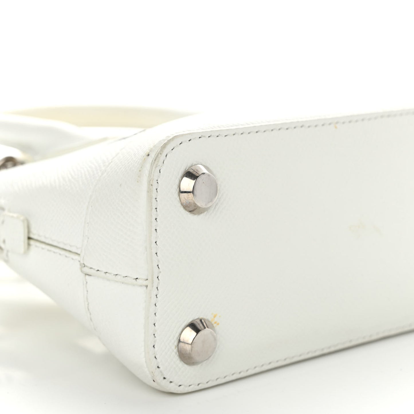 Grained Calfskin XXS Ville Top Handle Bag White Black
