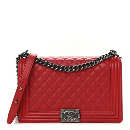 Chanel Lambskin Quilted New Medium Boy Flap Dark Red 1 of 13