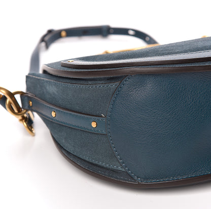 Chloe Calfskin Suede Medium Pixie Shoulder Bag Silver Blue 10 of 10