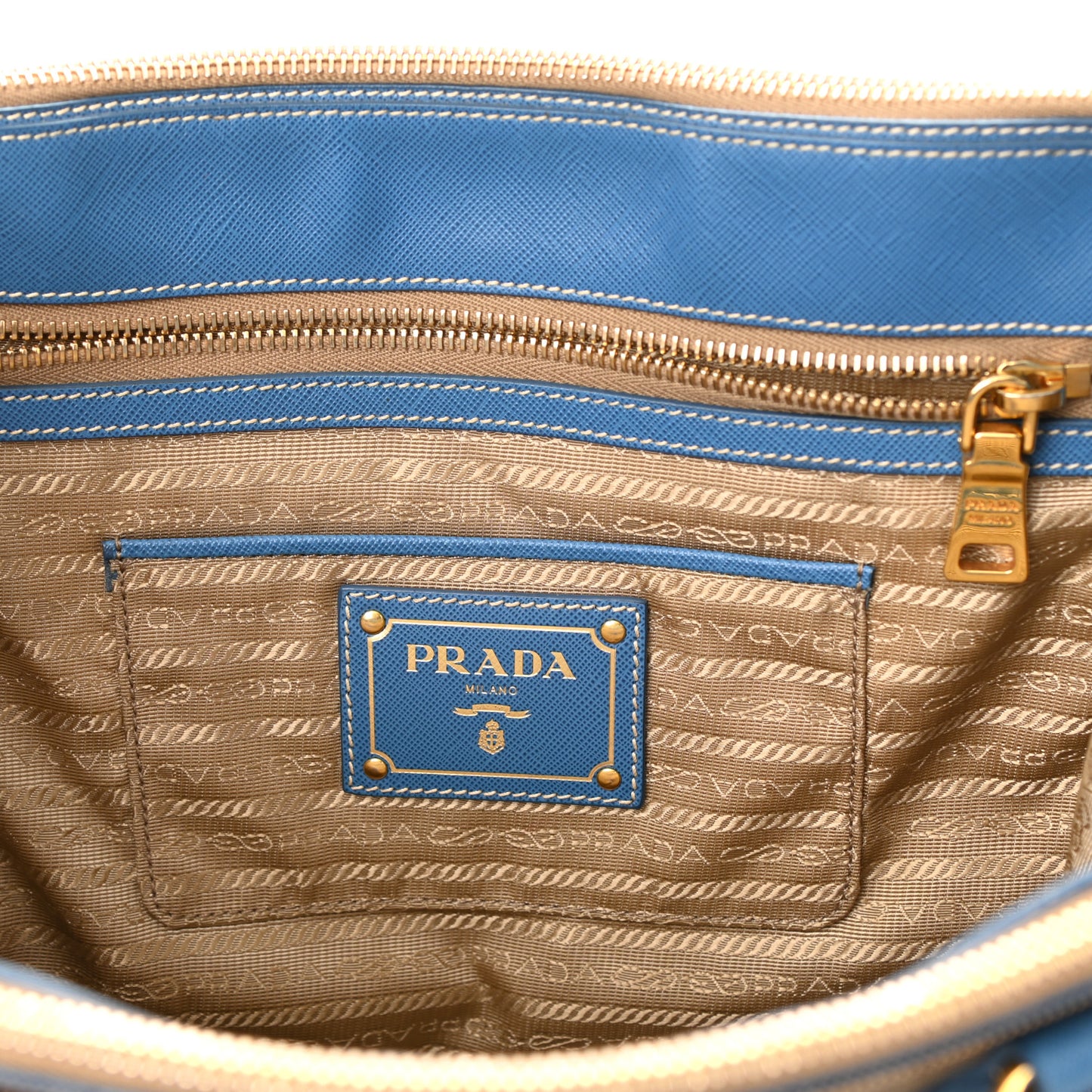 Jacquard Logo Tote Azzurro