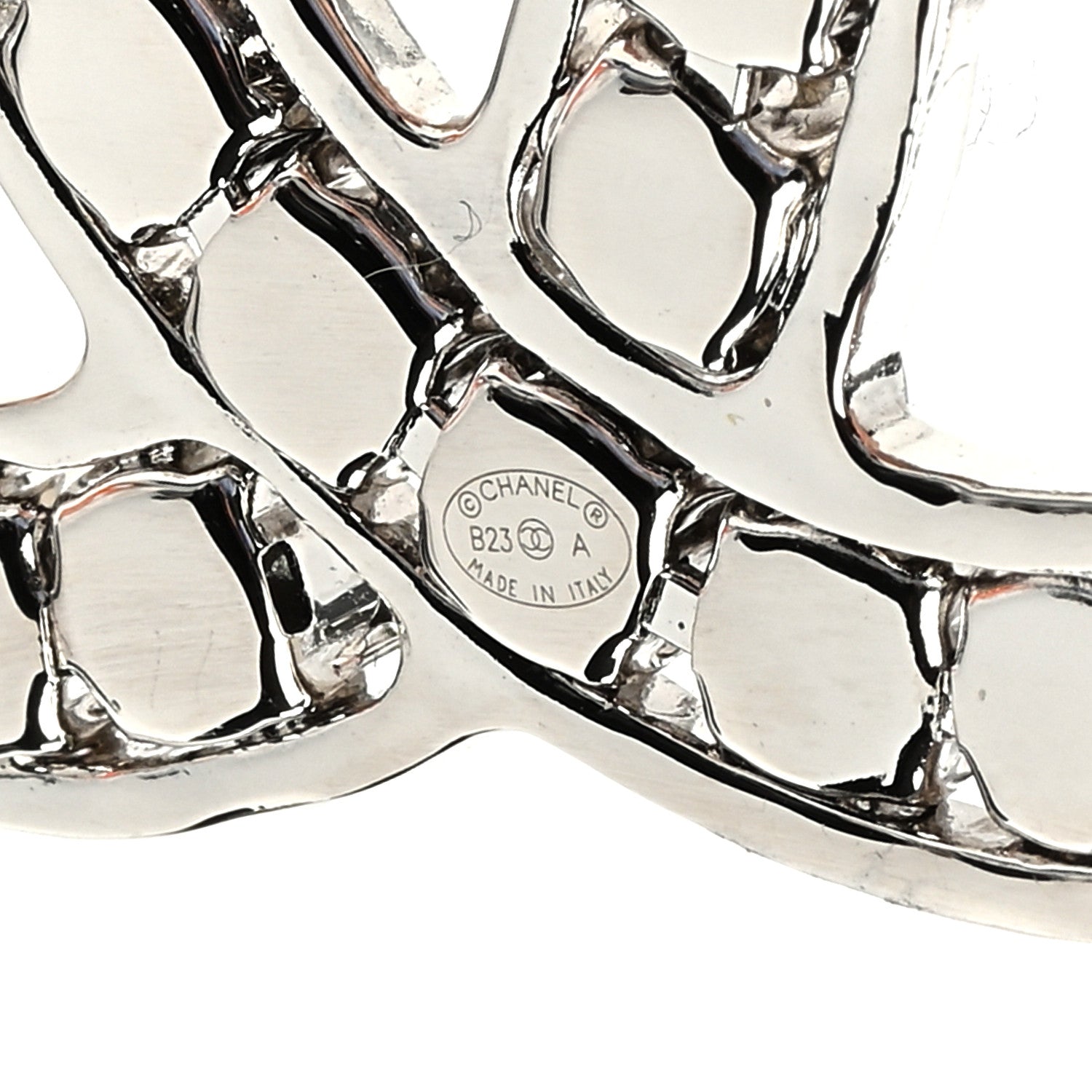 Chanel Crystal Large CC Brooch Silver 3 of 3