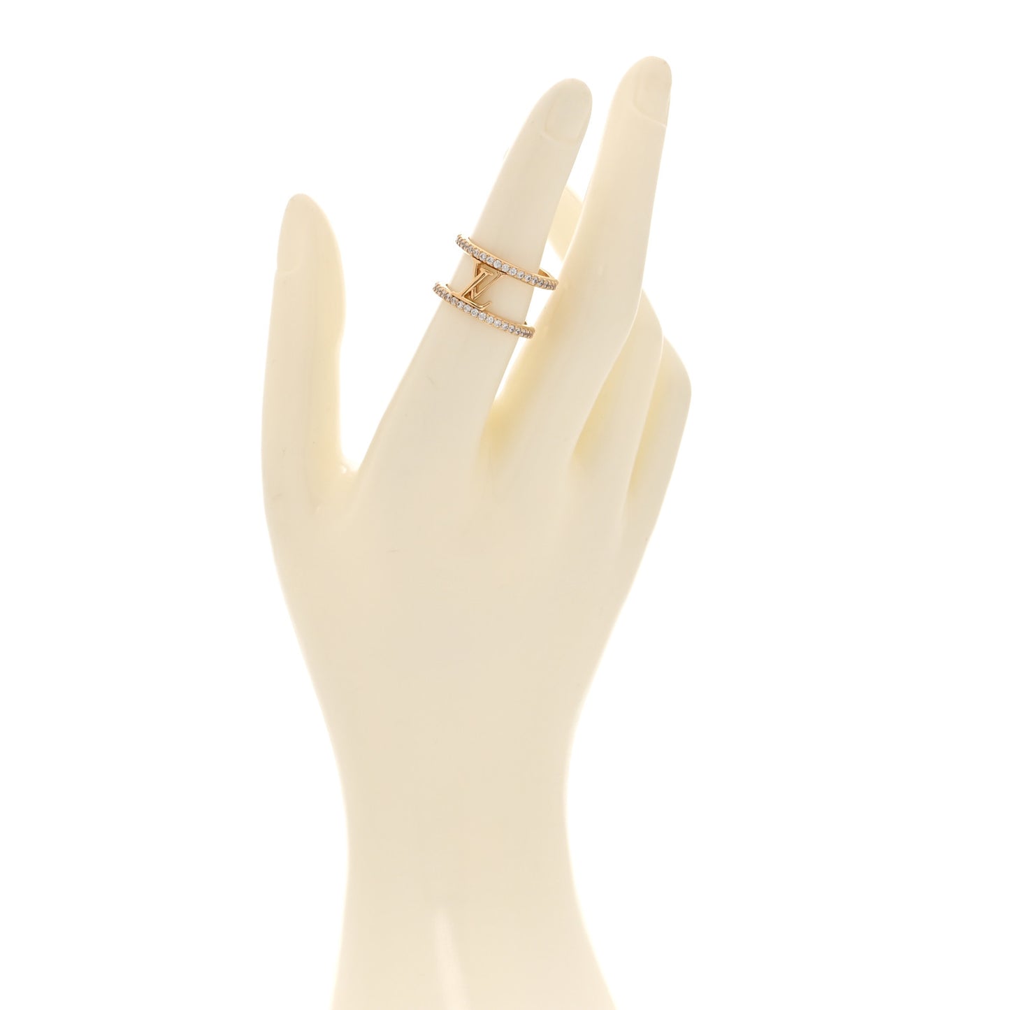 Metal Crystal LV Iconic Ring 52 6 Gold
