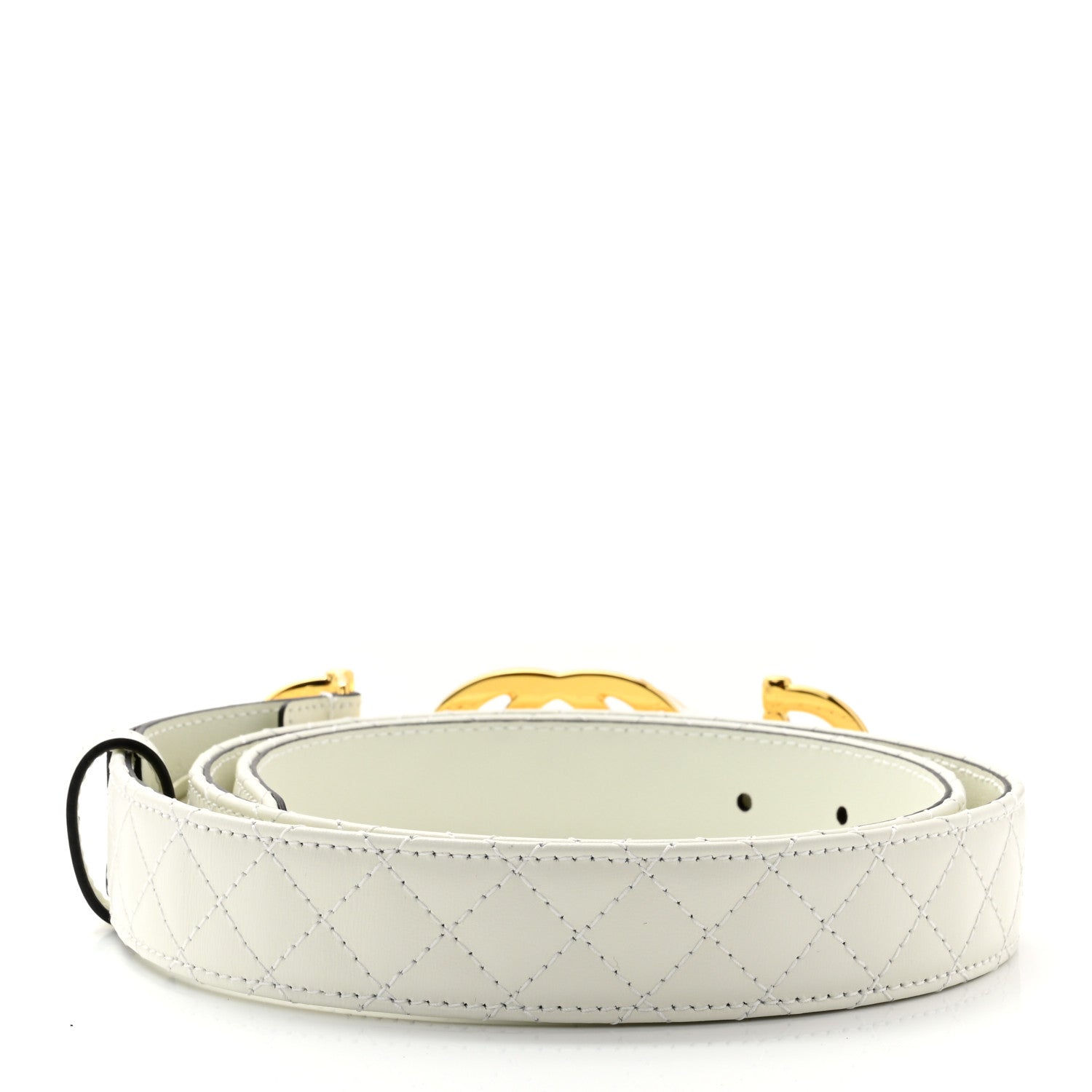 Gucci Calfskin Trapuntata Zumi 30mm Belt 90 36 White 2 of 3
