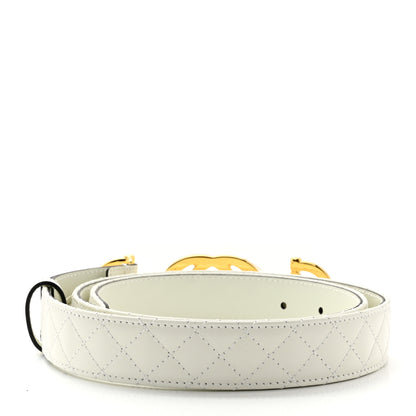 Gucci Calfskin Trapuntata Zumi 30mm Belt 90 36 White 2 of 3