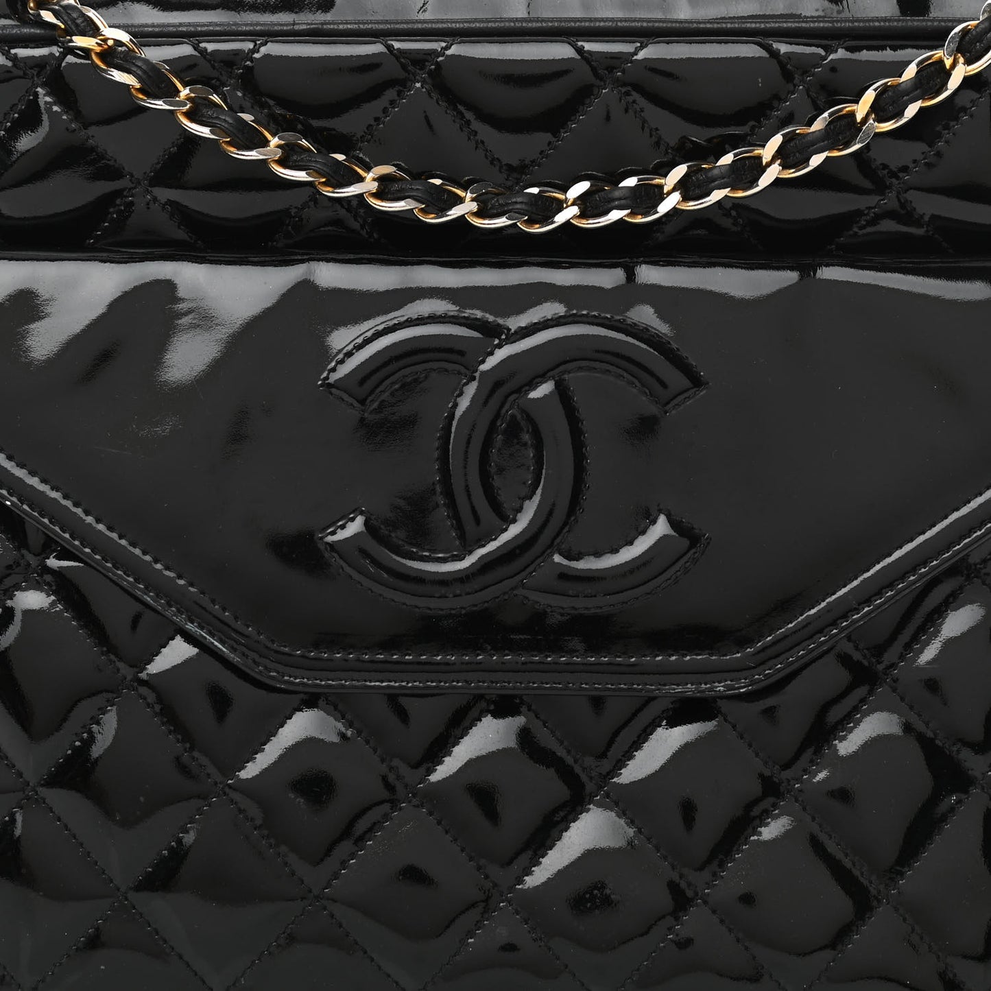 Patent Quilted Tassel Camera Case Black