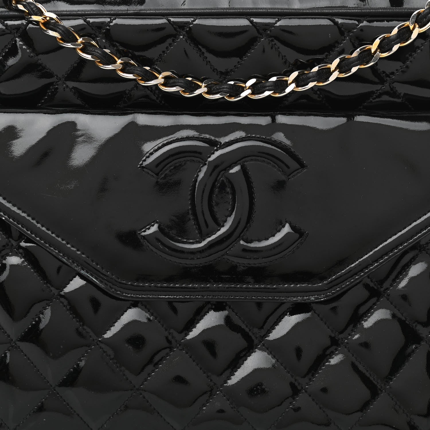 Chanel Patent Quilted Tassel Camera Case Black 9 of 14