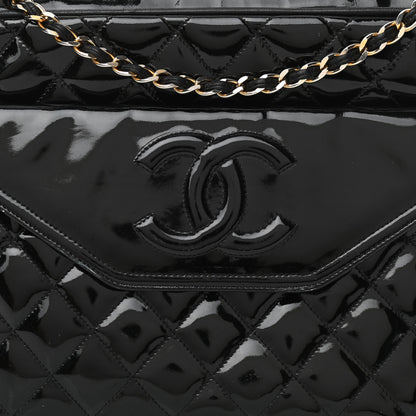 Chanel Patent Quilted Tassel Camera Case Black 9 of 14