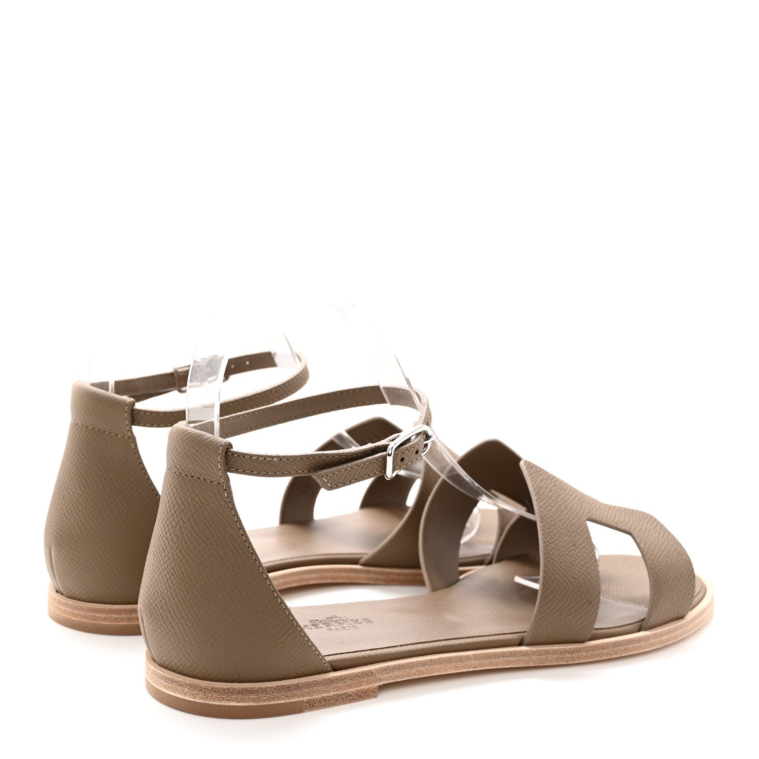 Hermes Epsom Santorini Sandals 39 Etoupe 4 of 10