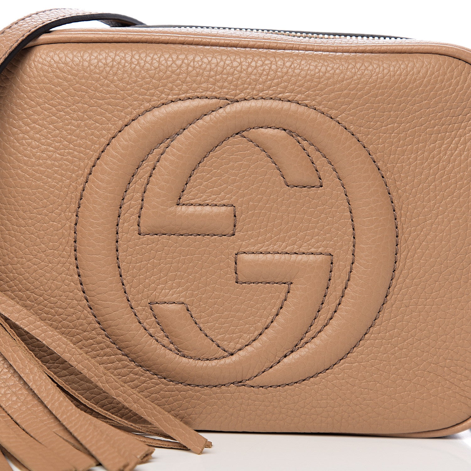 Gucci Pebbled Calfskin Small Soho Disco Bag Camelia 9 of 10