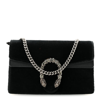 Gucci Velvet Super Mini Dionysus Shoulder Bag Black 1 of 9