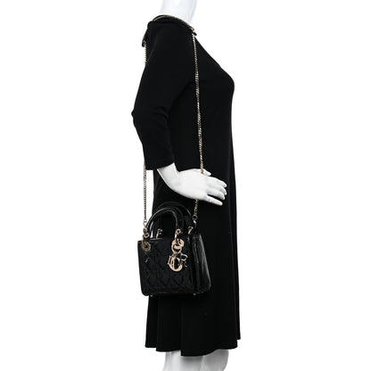 Christian Dior Patent Cannage Mini Lady Dior Black 2 of 9
