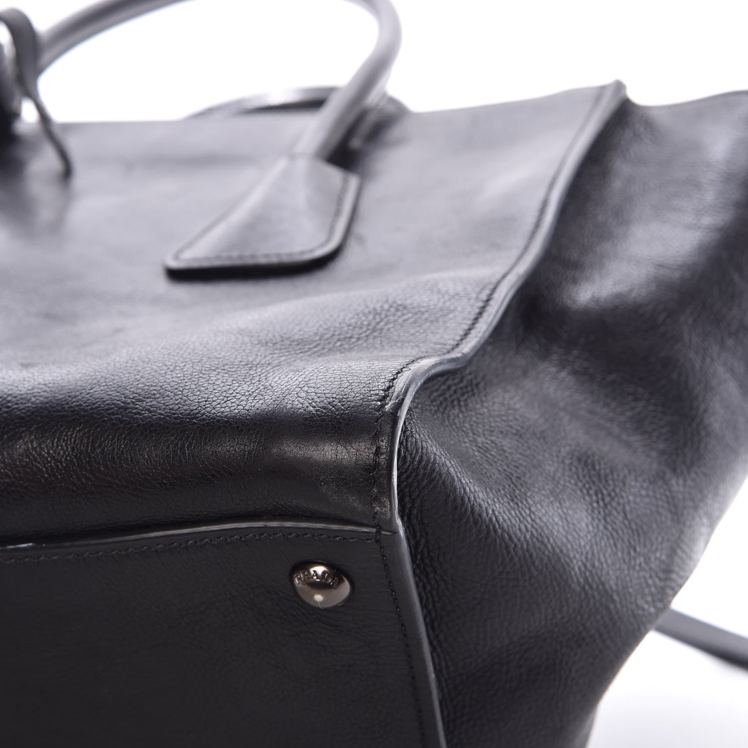 Prada Glace Calf Twin Pocket Tote Black 11 of 12