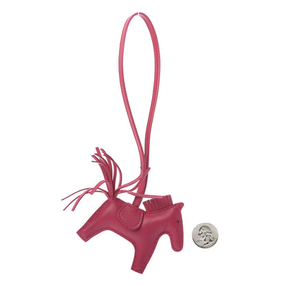 Hermes Milo Lambskin Grigri Rodeo Horse Bag Charm PM Rose Mexico 2 of 5
