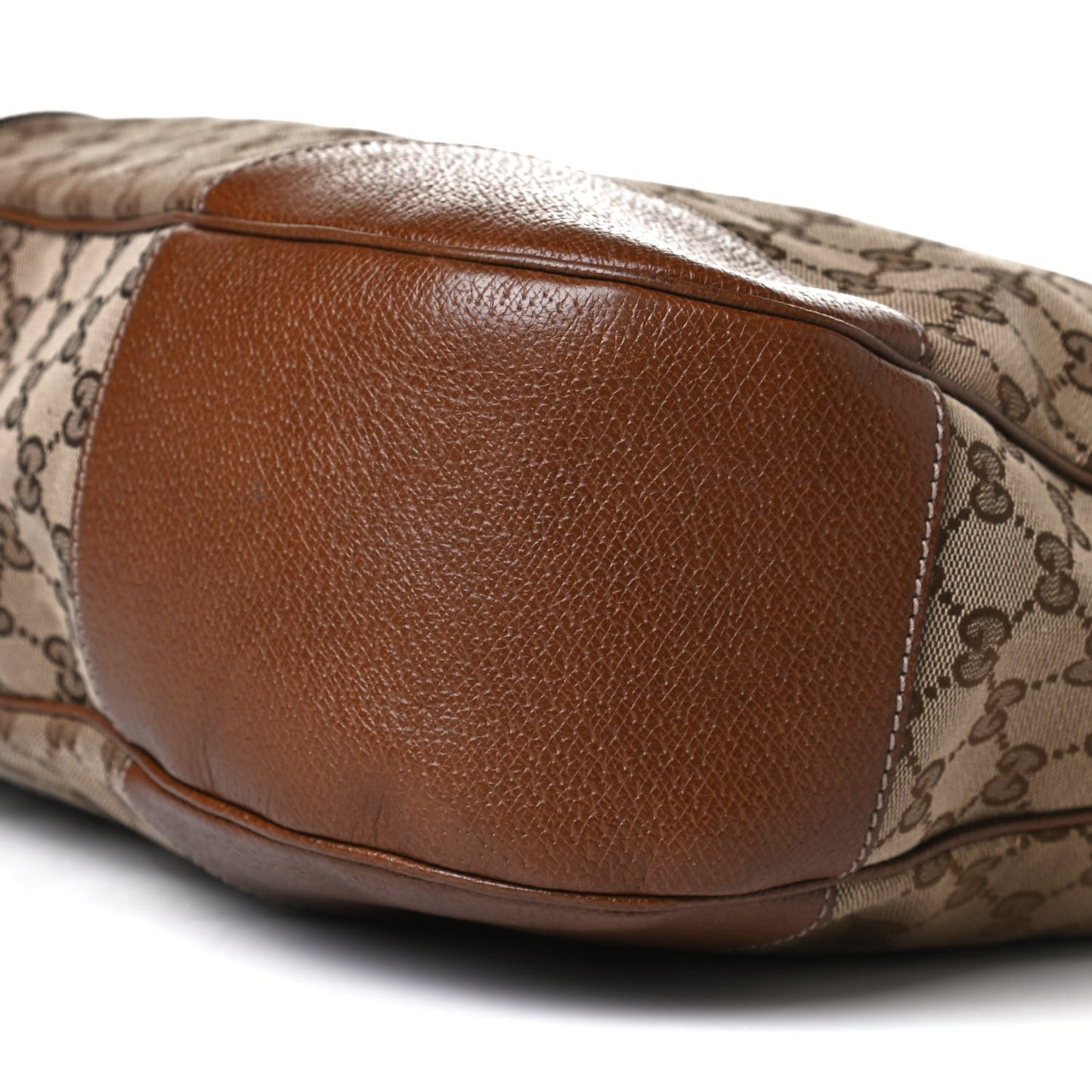 Monogram Textured Calfskin Large Bree Hobo Beige Ebony Nocciola