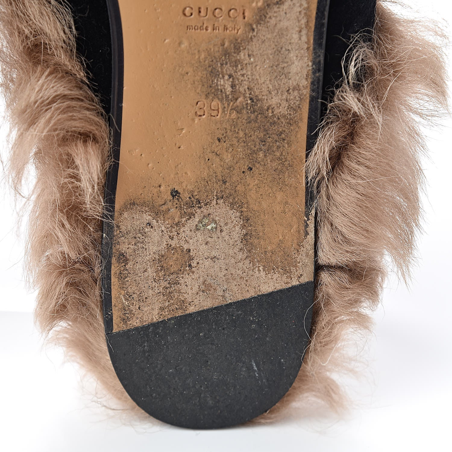 Gucci Velvet Fur Womens Princetown Slippers 39.5 Black 11 of 12