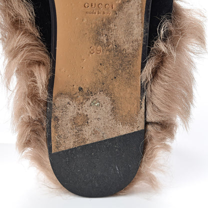 Gucci Velvet Fur Womens Princetown Slippers 39.5 Black 11 of 12