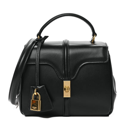 Celine Satinated Calfskin Mini 16 Top Handle Bag Black 1 of 9
