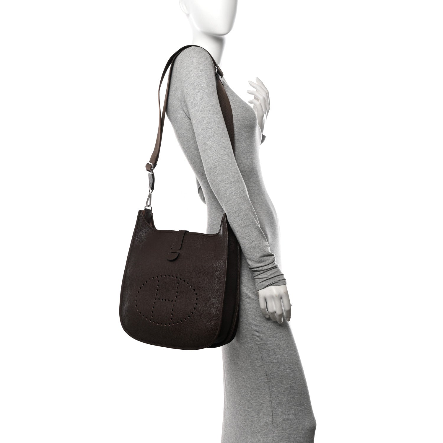 Hermes Taurillon Clemence Evelyne III GM Cocoa 2 of 11
