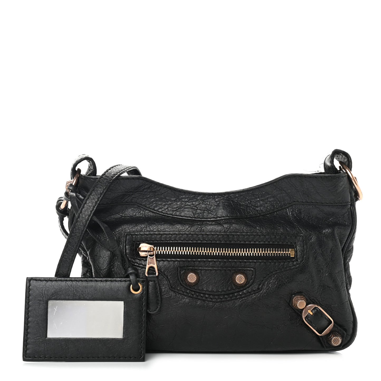 Agneau Giant Rose Gold Hardware Hip Black