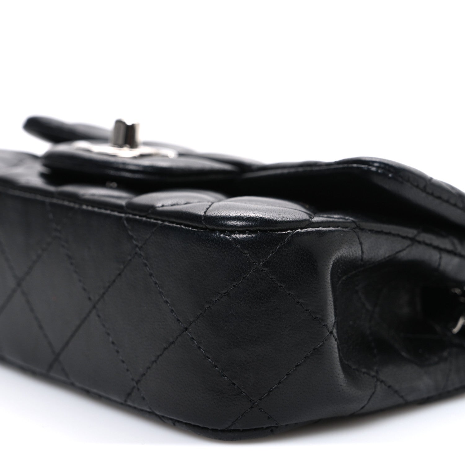 Chanel Lambskin Quilted Extra Mini Rectangular Flap Black 1826224