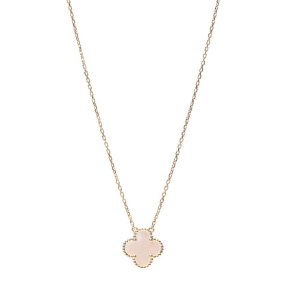 Van Cleef & Arpels 18K Yellow Gold Mother of Pearl Vintage Alhambra Pendant Necklace 1 of 5