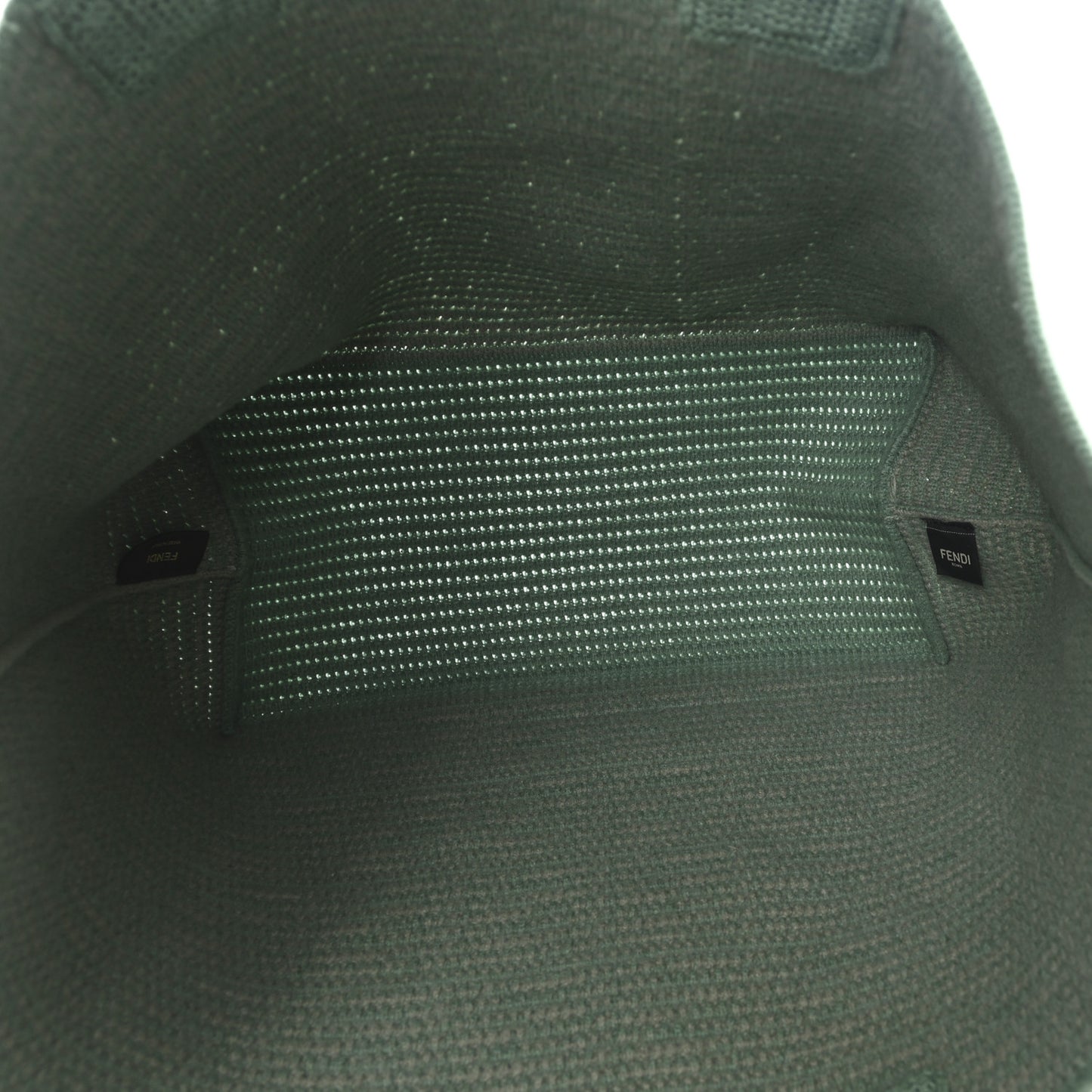Cashmere Knit FF Large Shopper Tote Verde Islanda